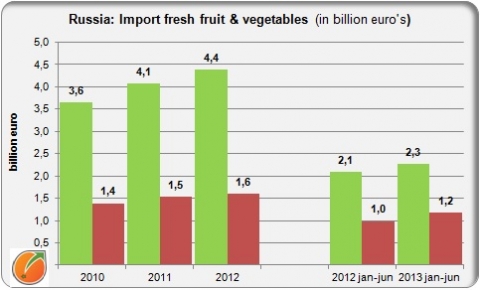 Import fresh fruit and vegetables in Russia