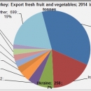 Turkey export fresh fruit and vegetables in 2014